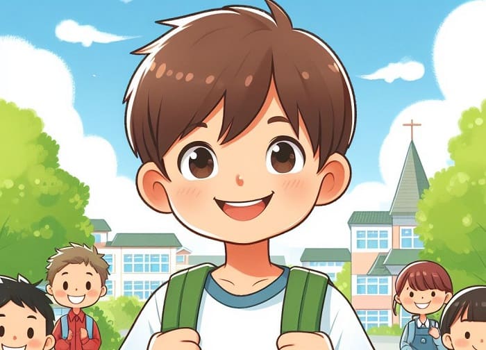 笑顔の小学生