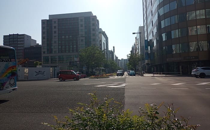 JR博多駅の博多口を背にした方向