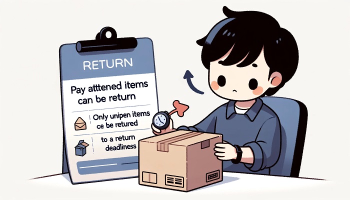 返品についての注意点