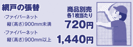 メイクマンの網戸張り替え料金